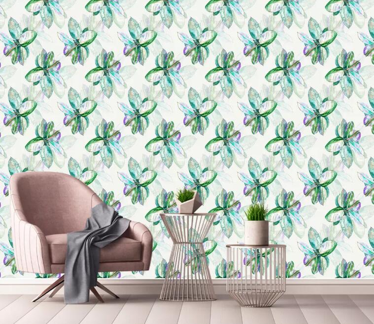 3D Green Flowers WG44 Wall Murals Wallpaper AJ Wallpaper 2 