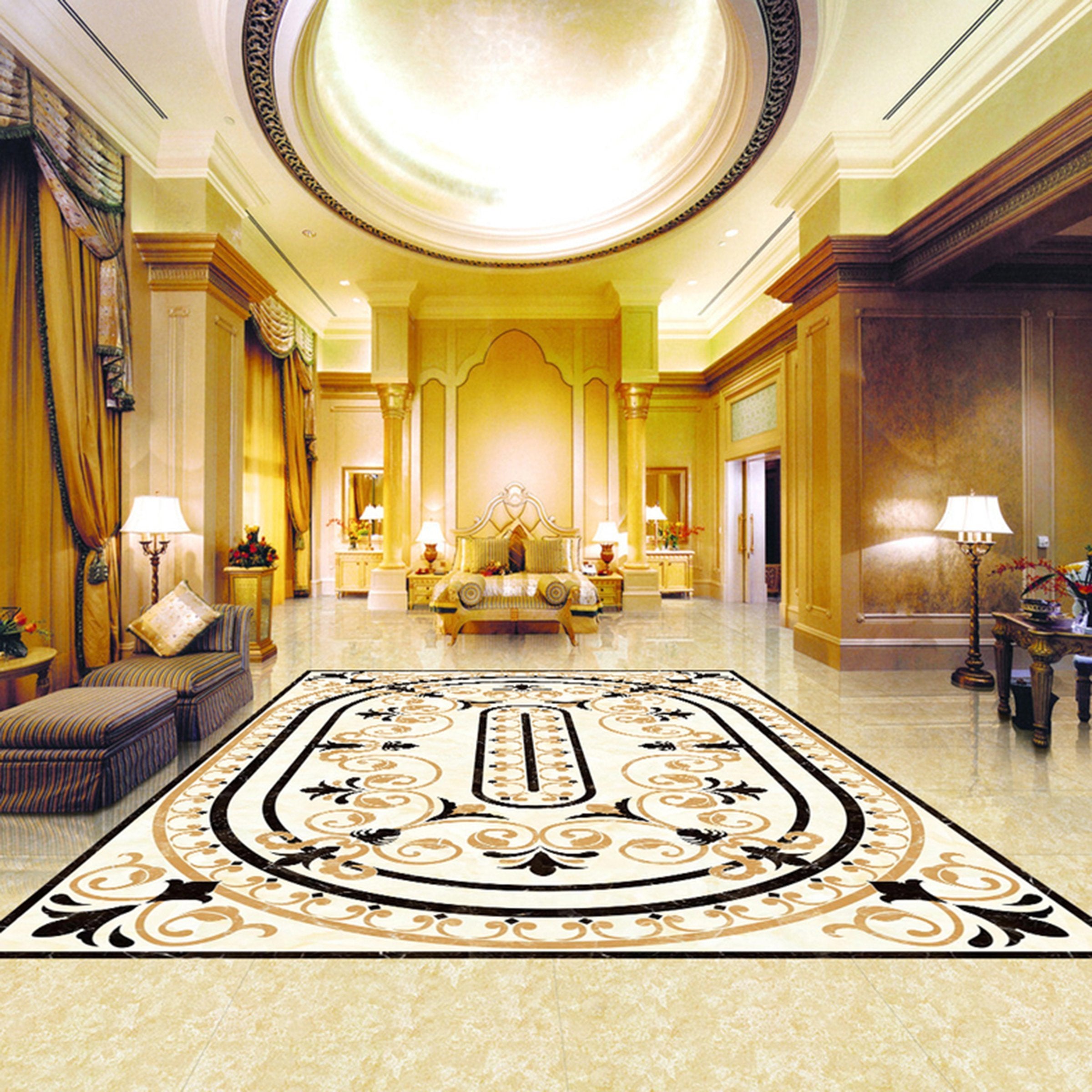 3D Oval Black Pattern WG421 Floor Mural Wallpaper AJ Wallpaper 2 