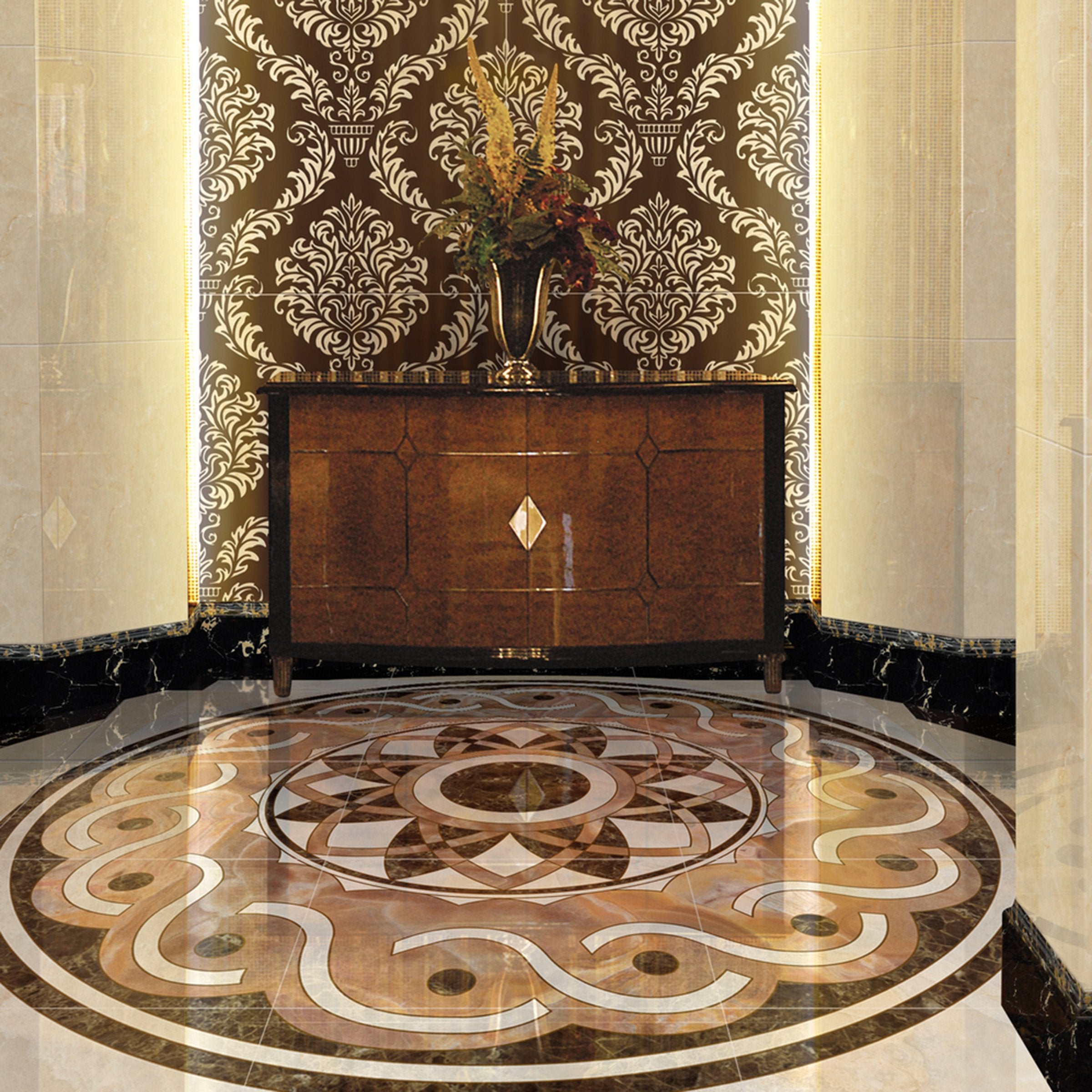 3D Round Marble Pattern WG375 Floor Mural Wallpaper AJ Wallpaper 2 
