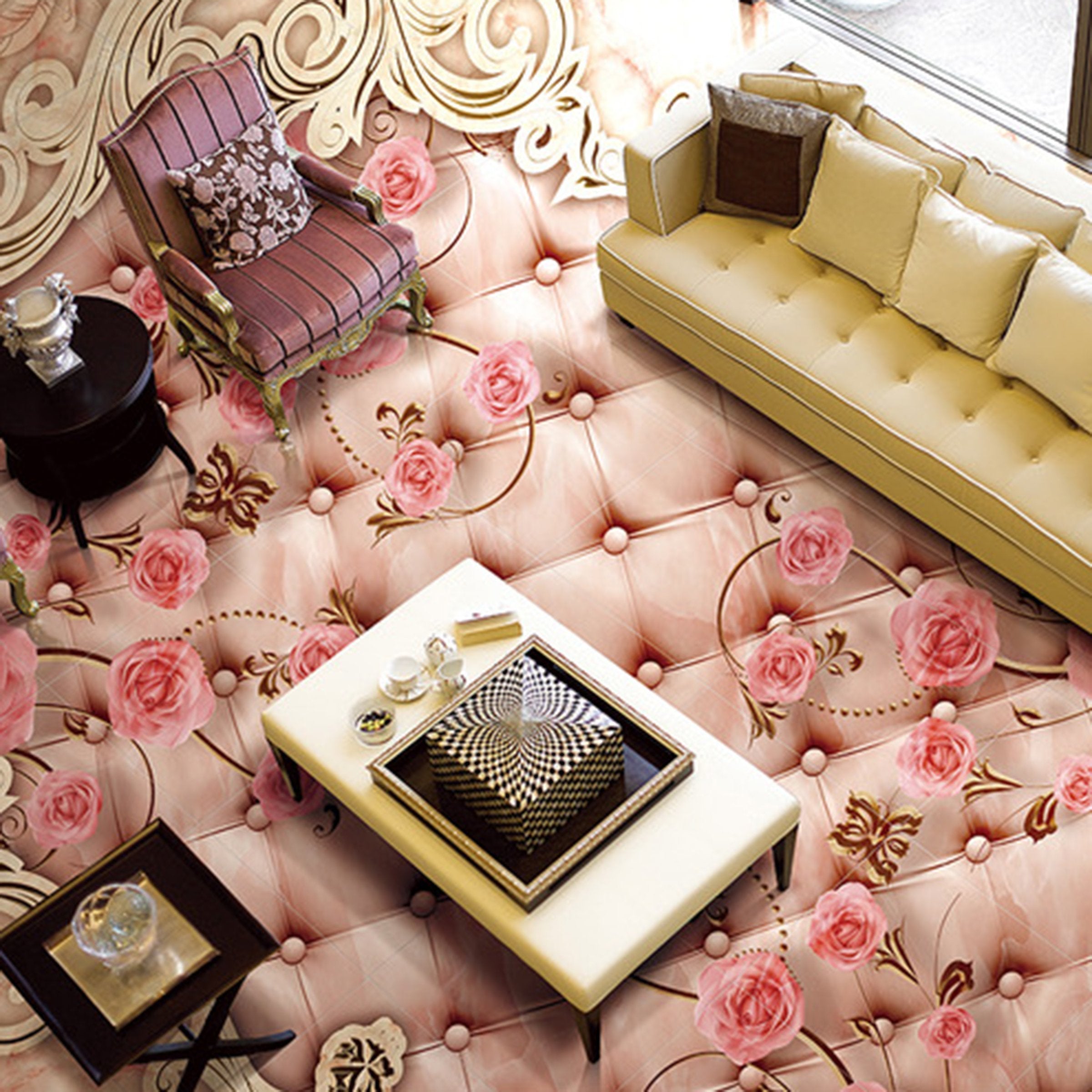 3D Beautiful Flowers WG151 Floor Mural Wallpaper AJ Wallpaper 2 