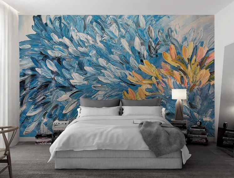 3D Blue Feather WG681 Wall Murals