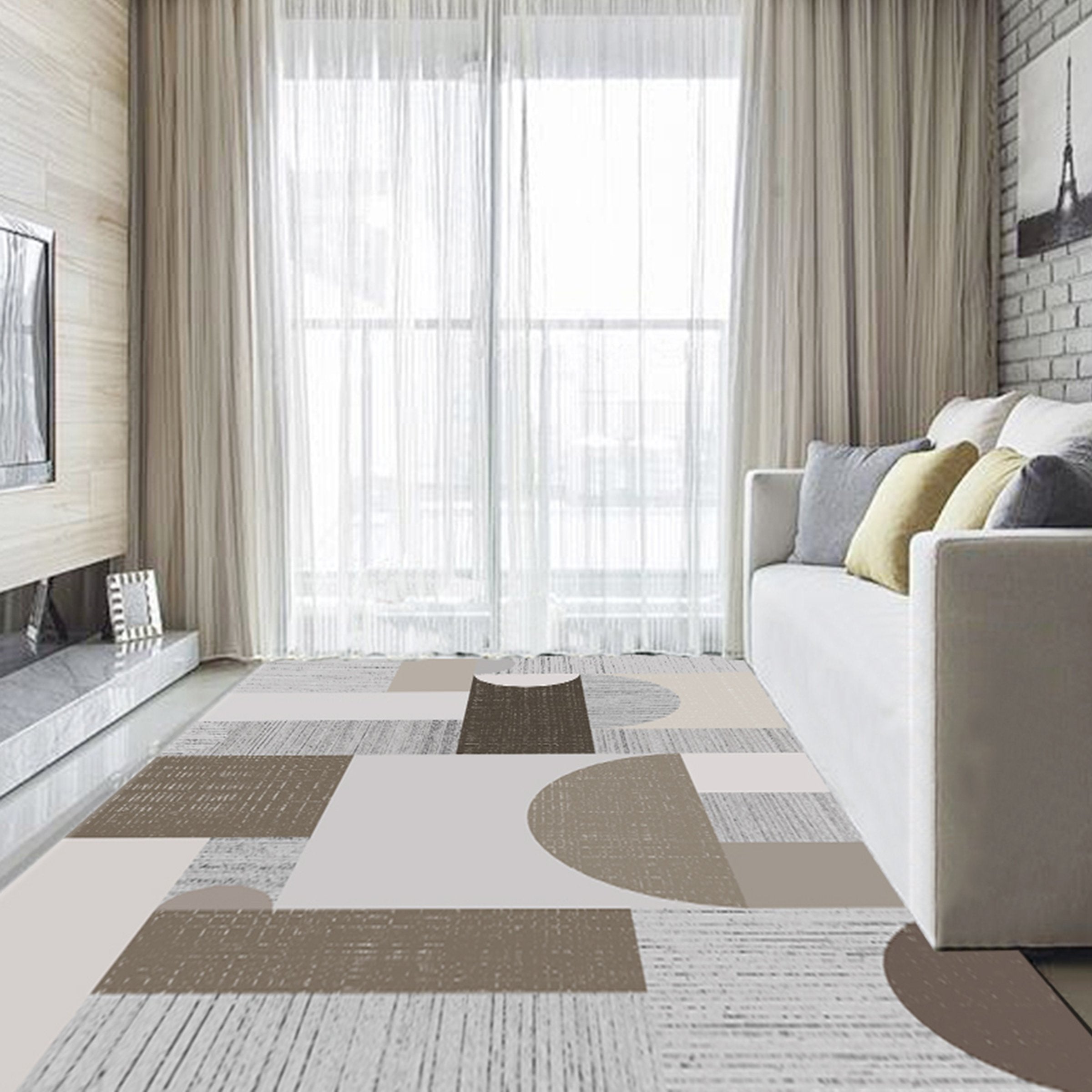 3D Light Geometric Pattern WG2841 Non Slip Rug Mat Mat AJ Creativity Home 