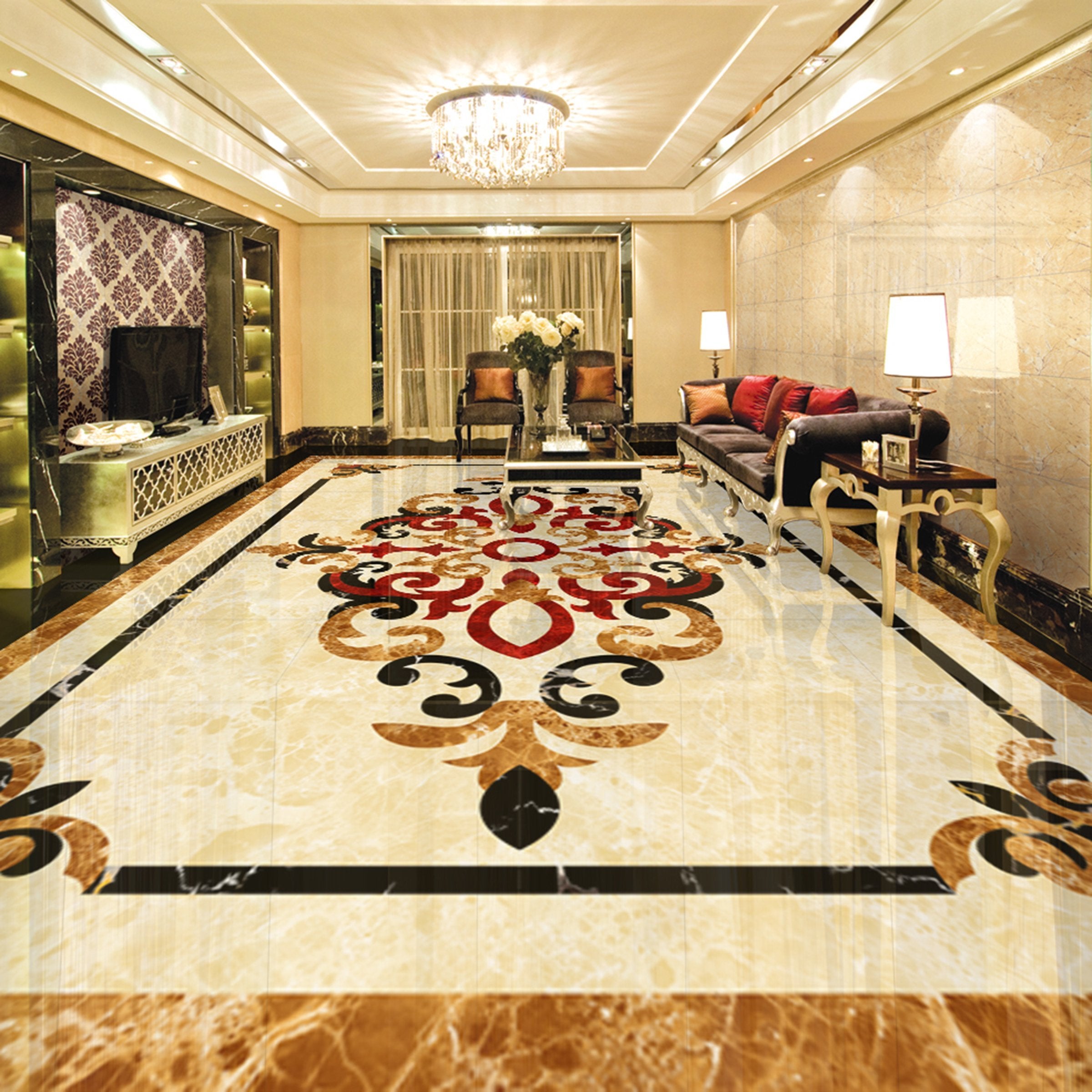 3D Marble Pattern WG342 Floor Mural Wallpaper AJ Wallpaper 2 