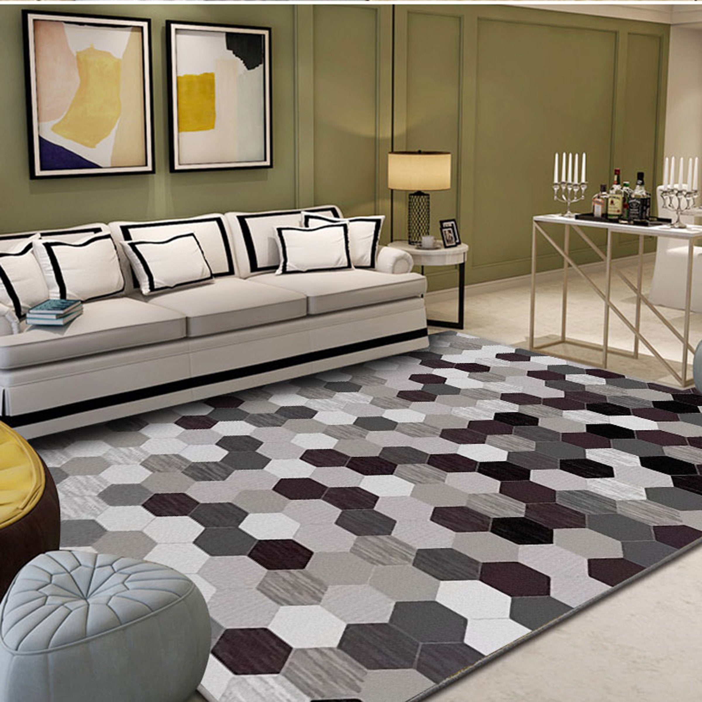 3D Colored Geometric Pattern WG552 Non Slip Rug Mat Mat AJ Creativity Home 