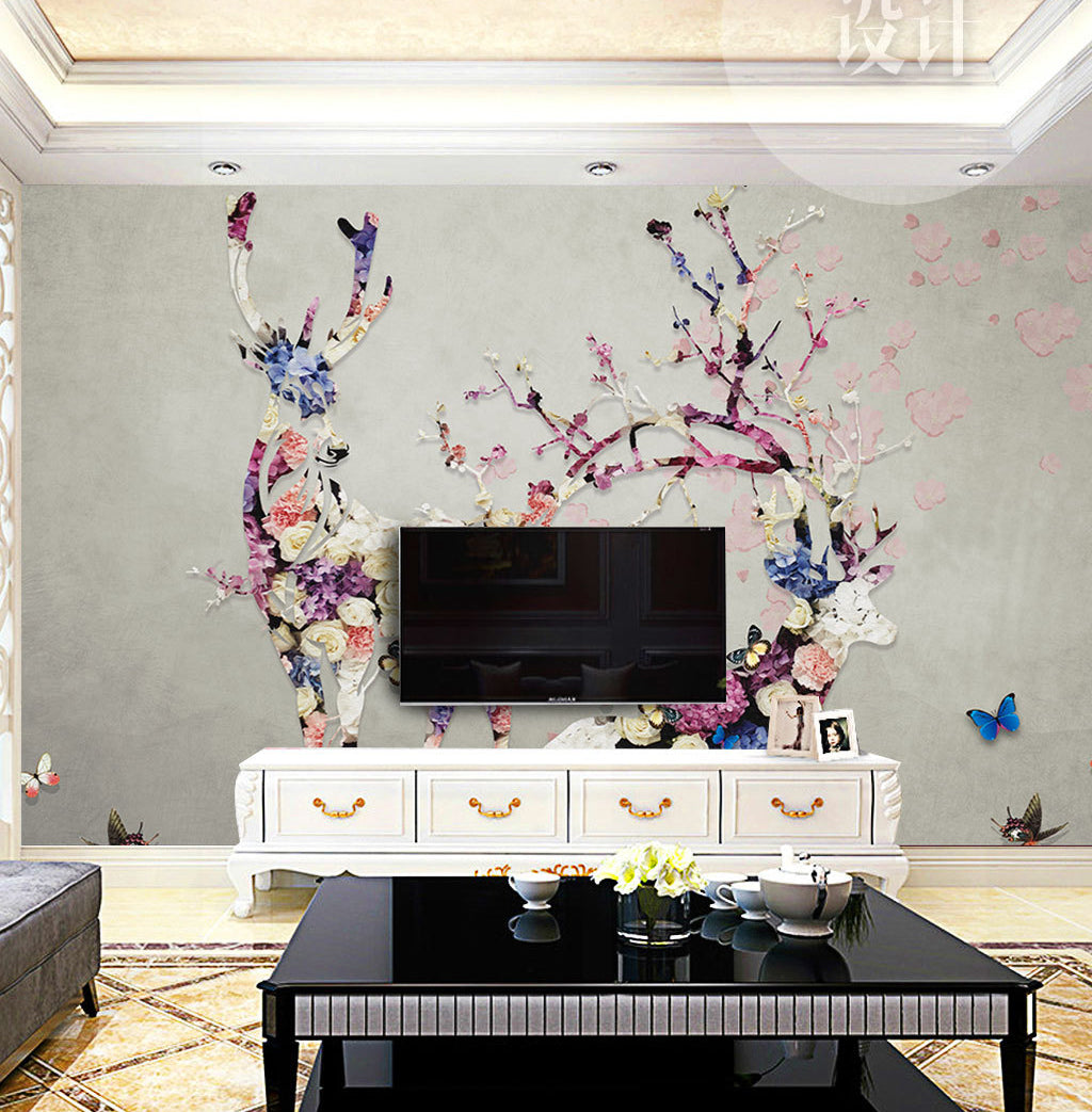 3D Applique Deer WG253 Wall Murals