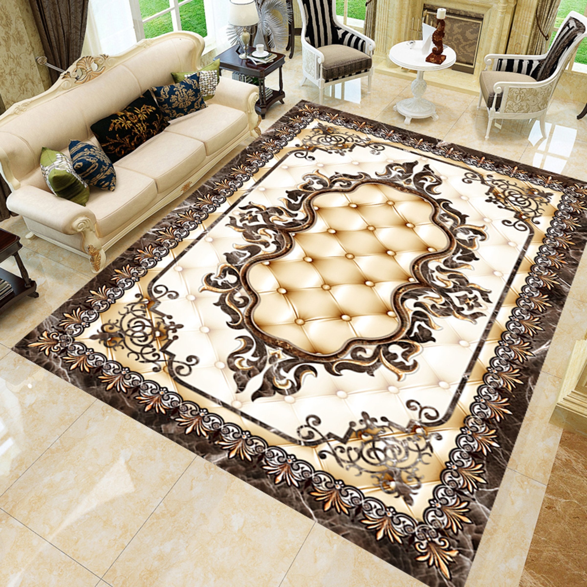 3D Marble Stripe WG605 Floor Mural Wallpaper AJ Wallpaper 2 