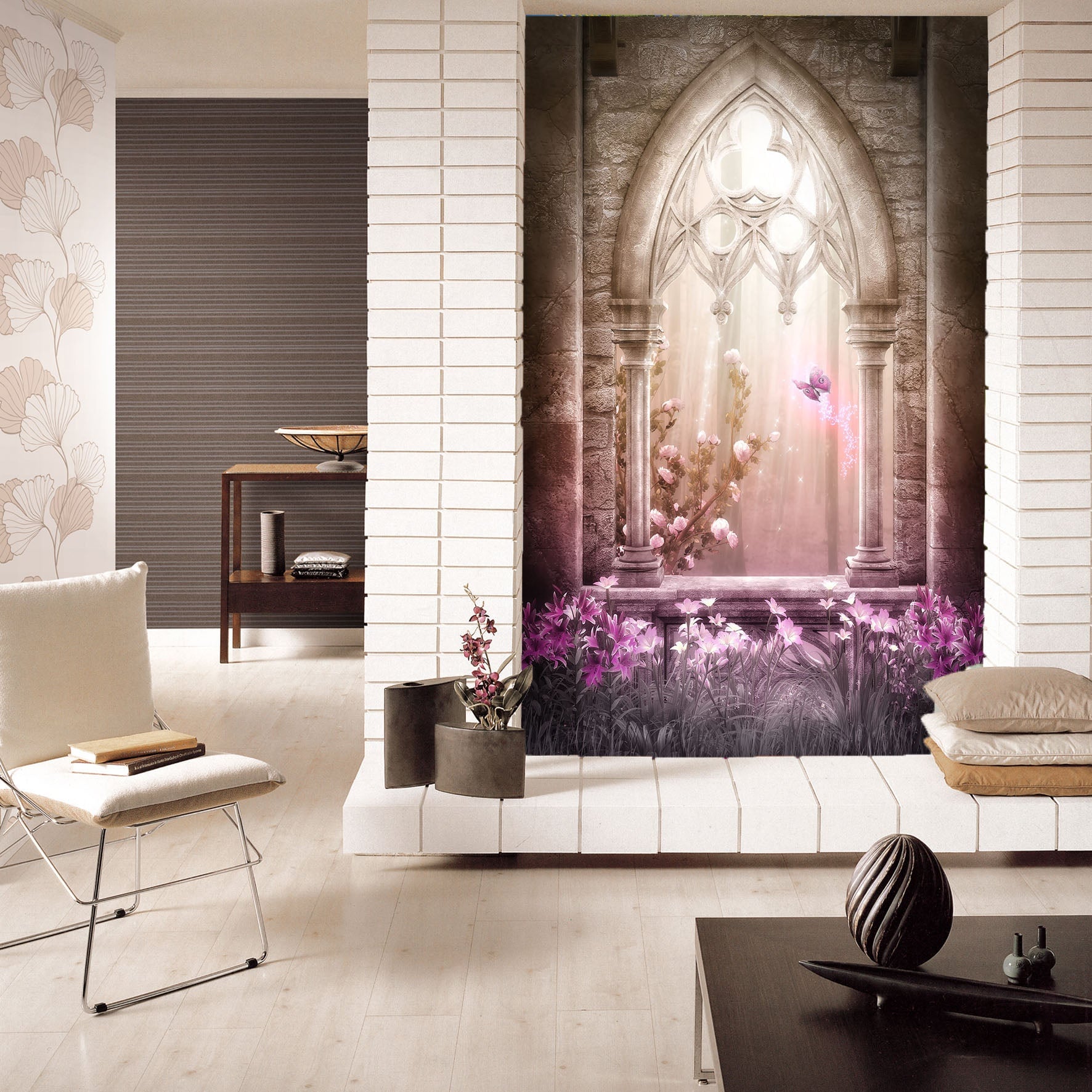 3D Fantasy Pink Arch 111 Wall Murals Wallpaper AJ Wallpaper 