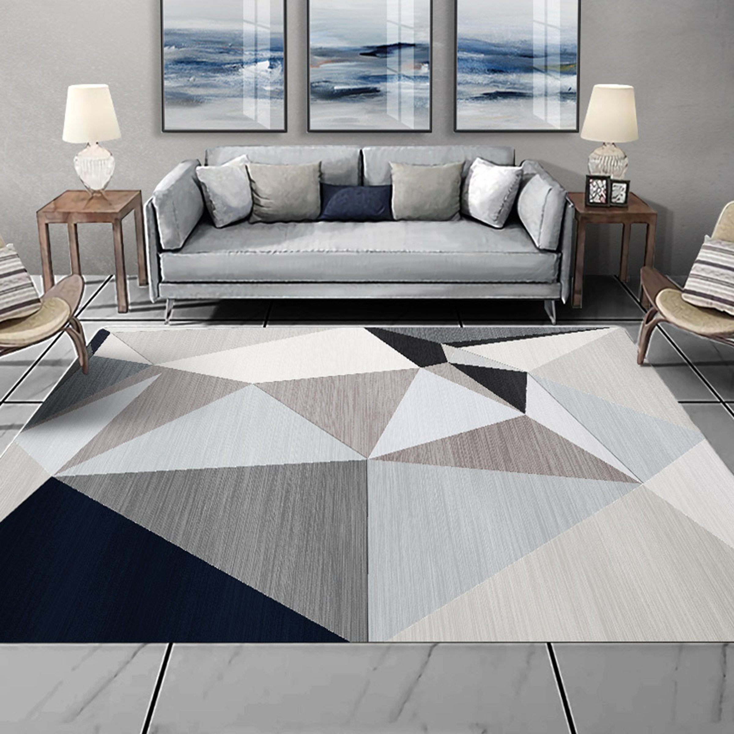 3D Color Geometry WG217 Non Slip Rug Mat Mat AJ Creativity Home 