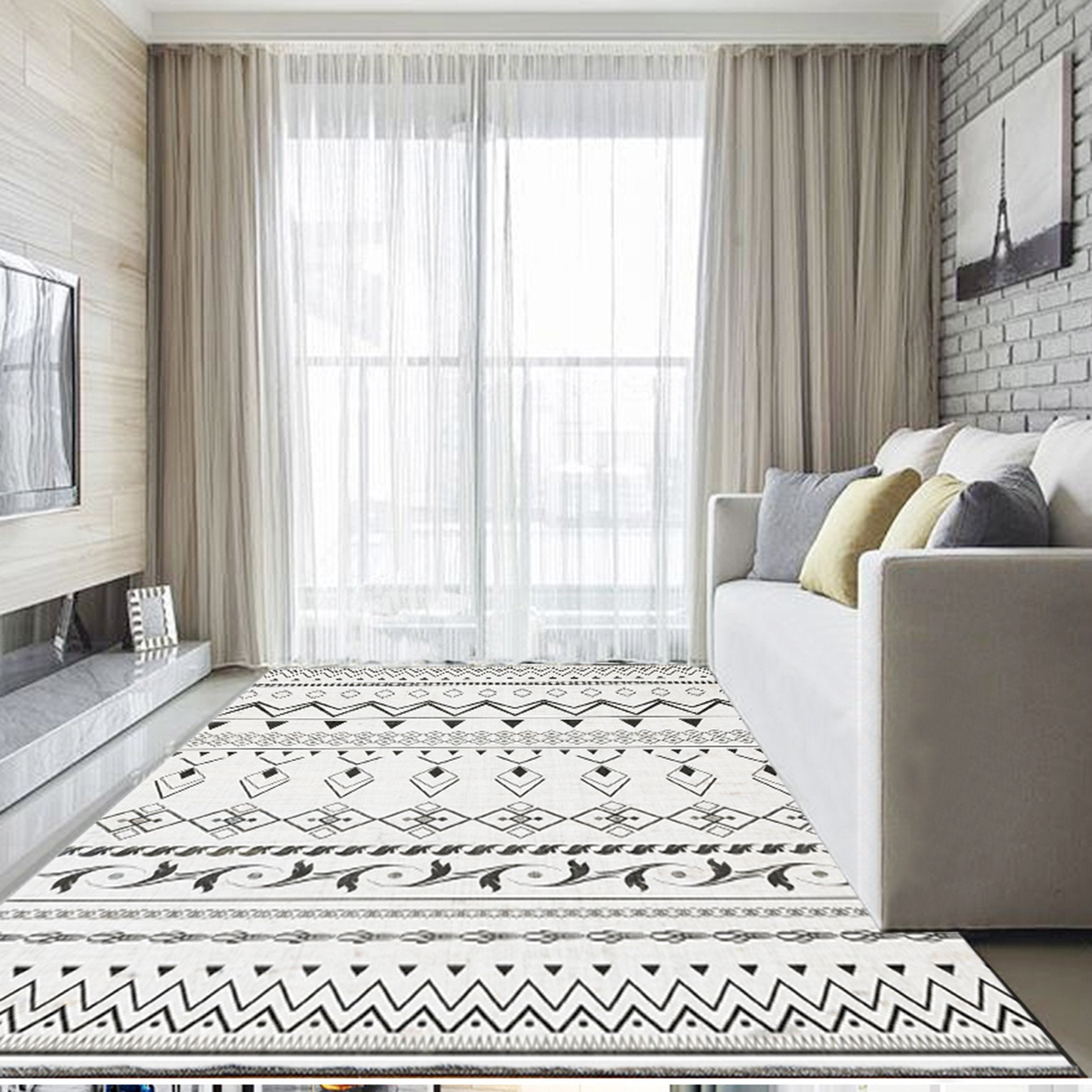 3D Black Pattern WG290 Non Slip Rug Mat Mat AJ Creativity Home 