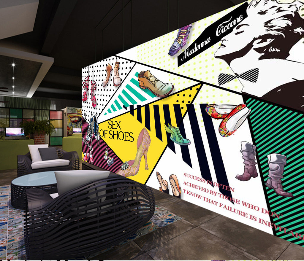 3D Cartoon Shoes WG398 Wall Murals