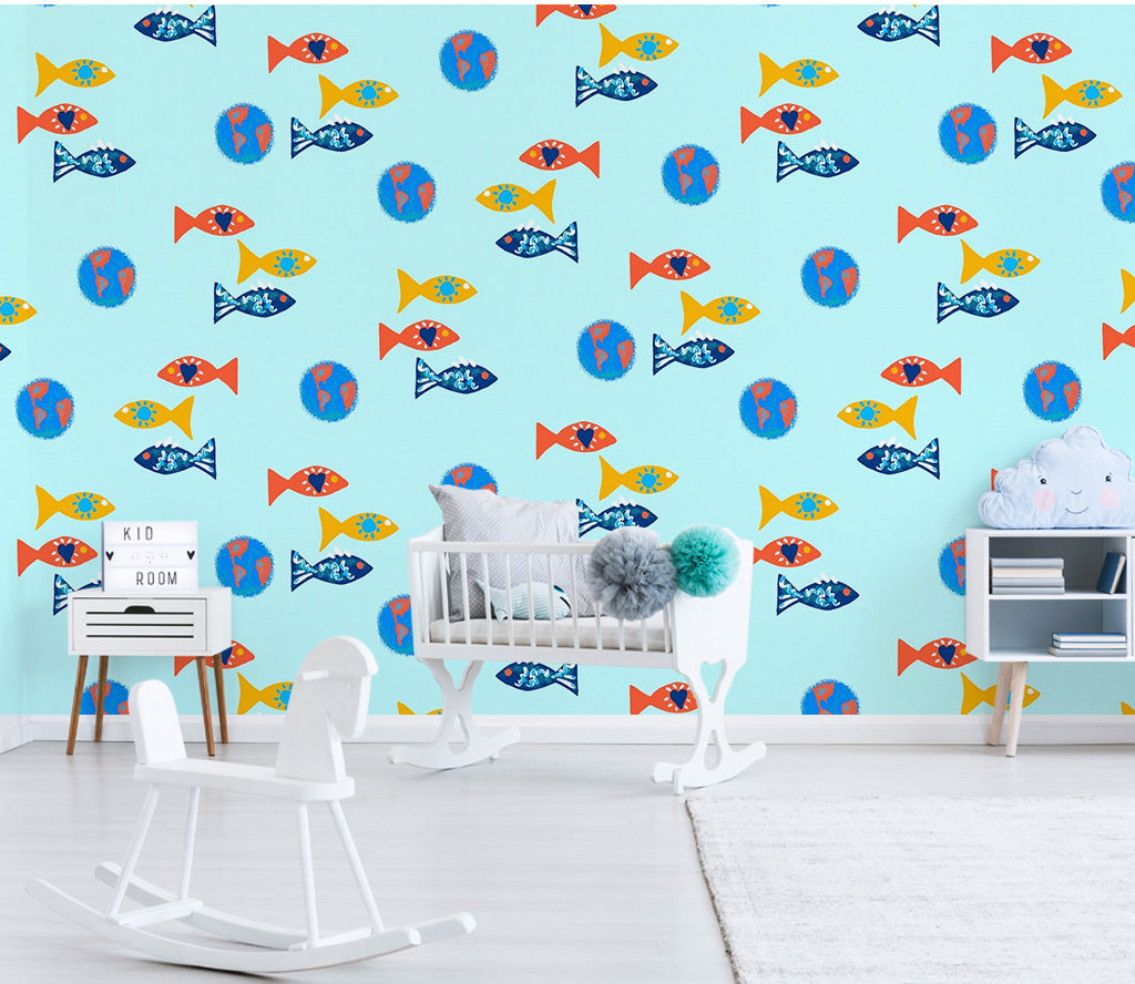 3D Colored Fish WG403 Wall Murals