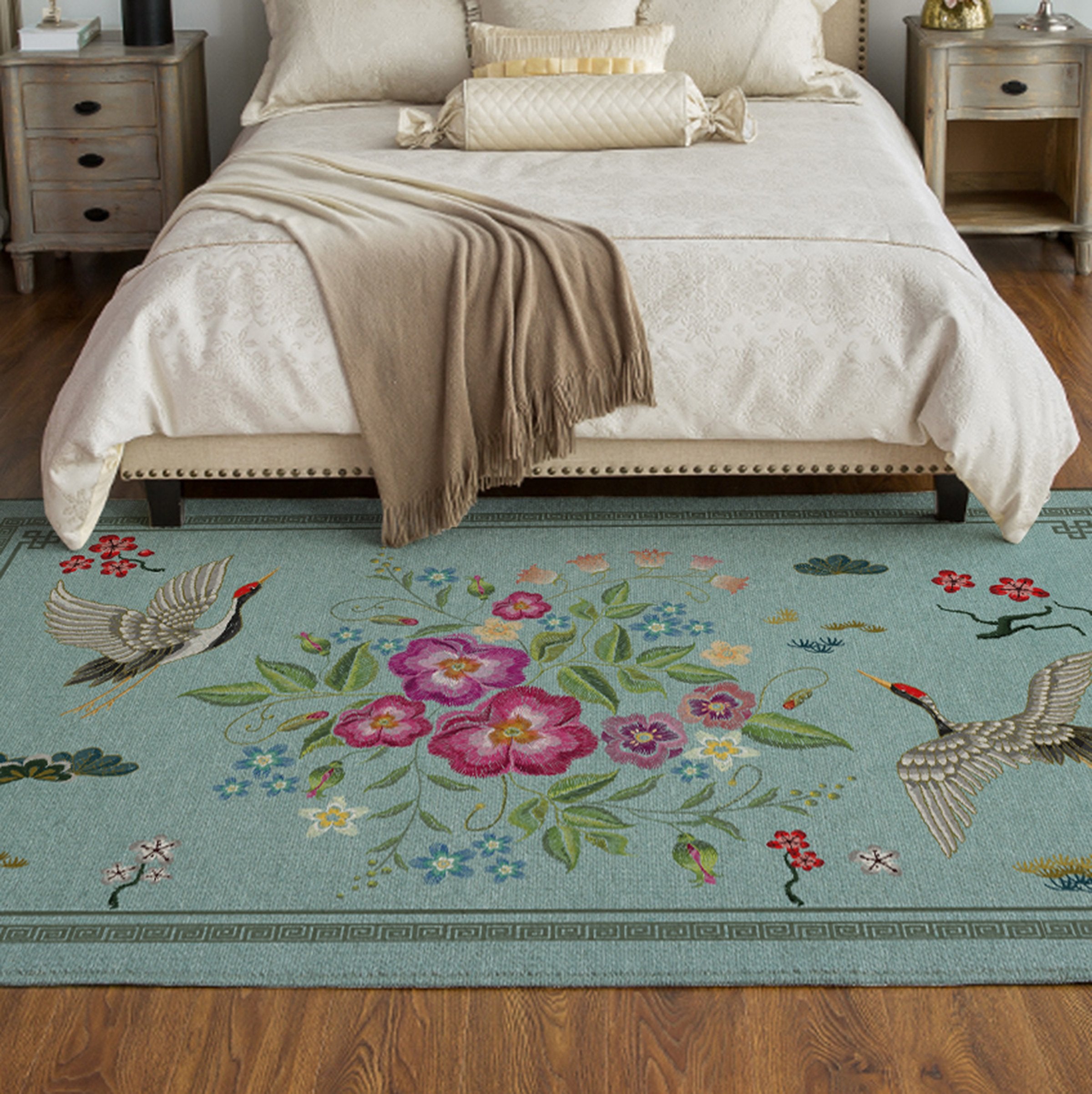 3D Flower Bird WG464 Non Slip Rug Mat Mat AJ Creativity Home 