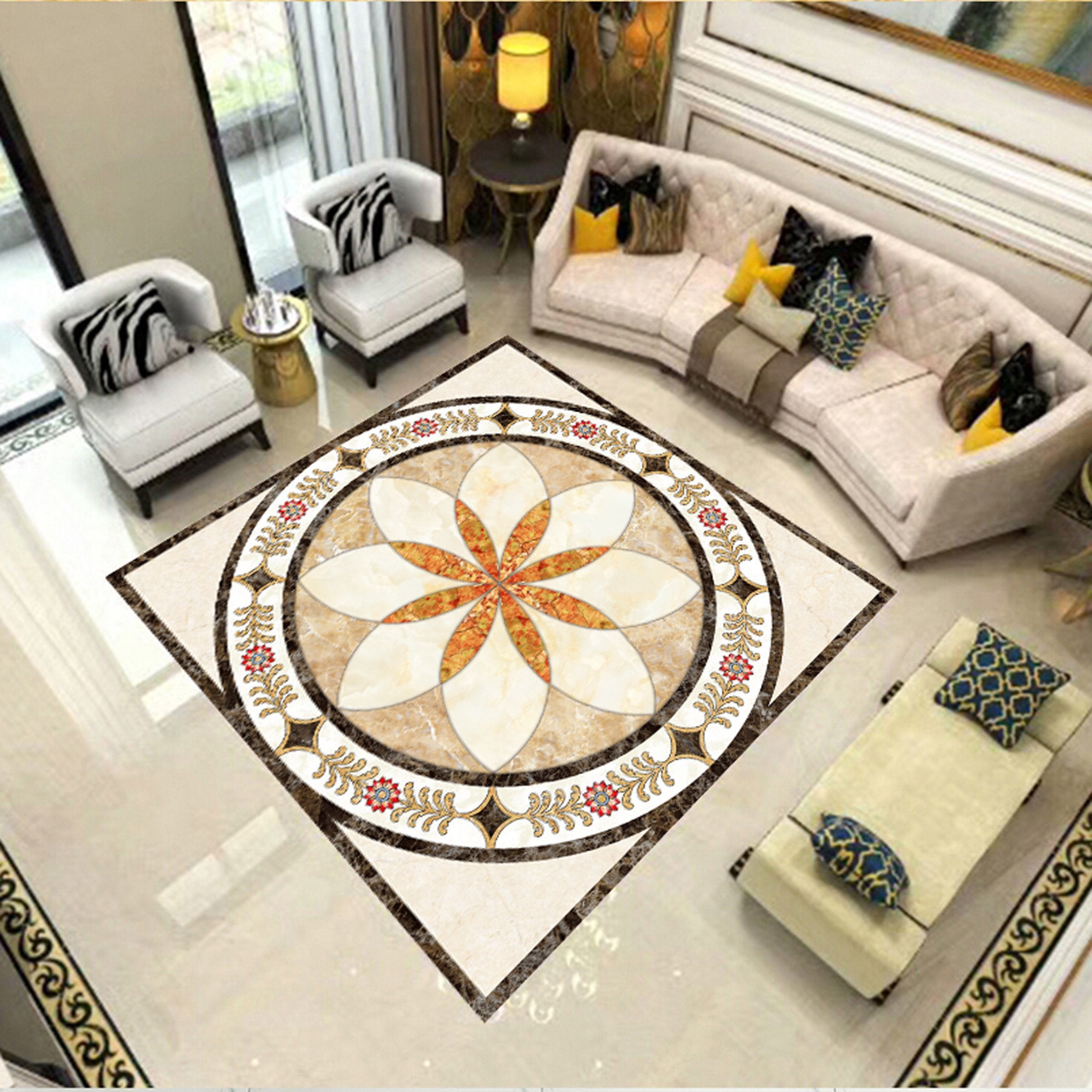 3D Circular Pattern WG561 Floor Mural Wallpaper AJ Wallpaper 2 