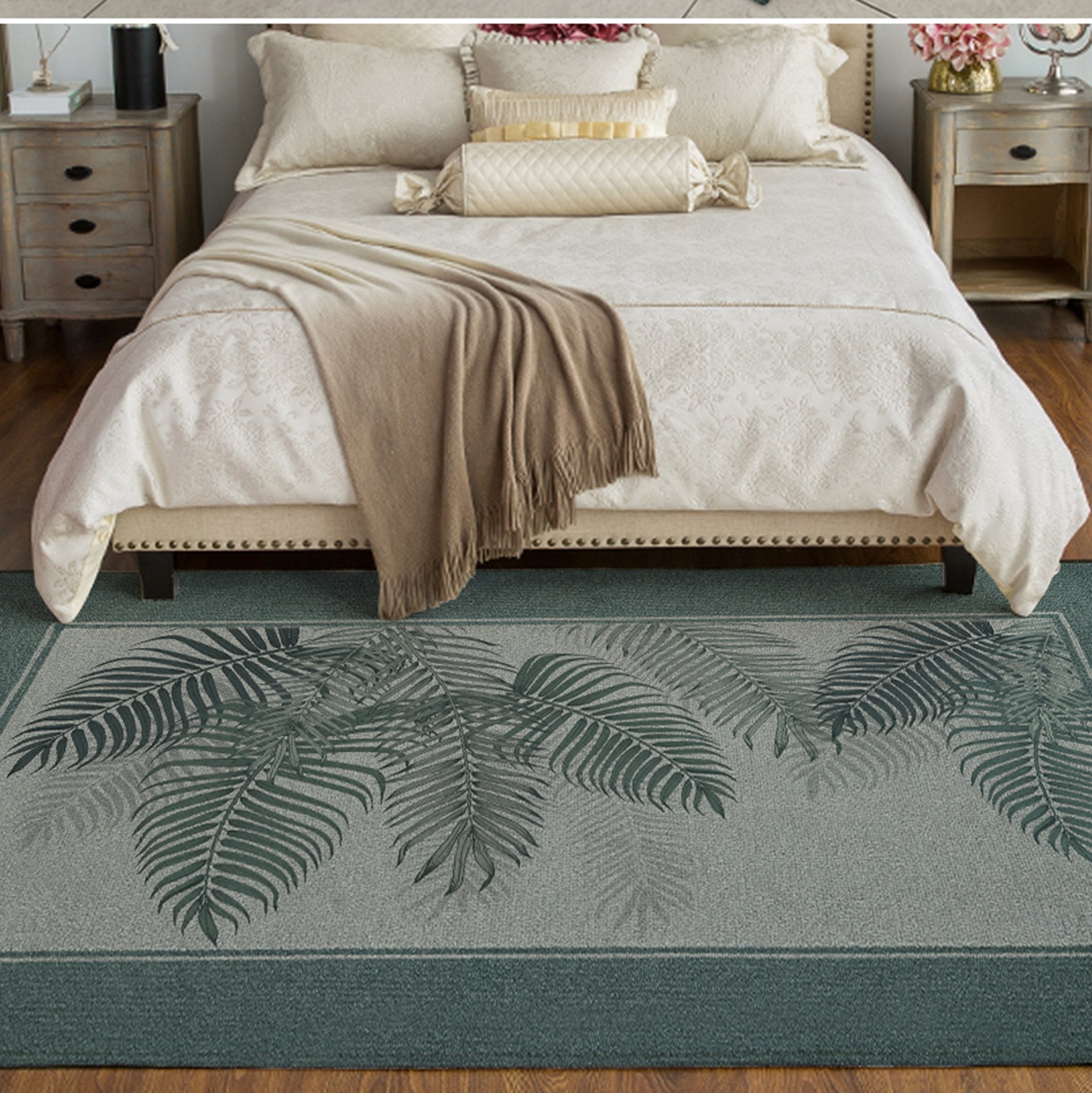 3D Green Leaves WG463 Non Slip Rug Mat Mat AJ Creativity Home 