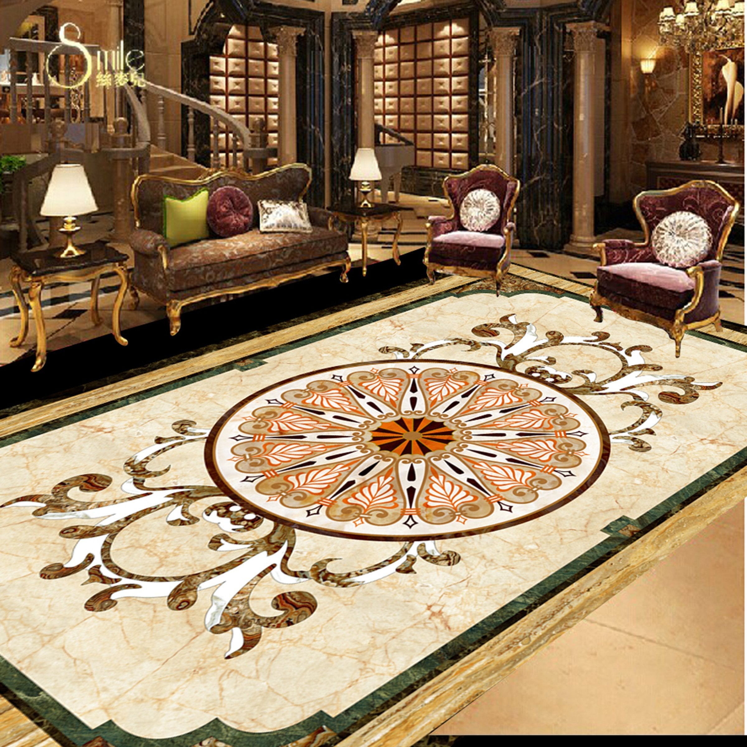 3D Marble Black Pattern WG443 Floor Mural Wallpaper AJ Wallpaper 2 