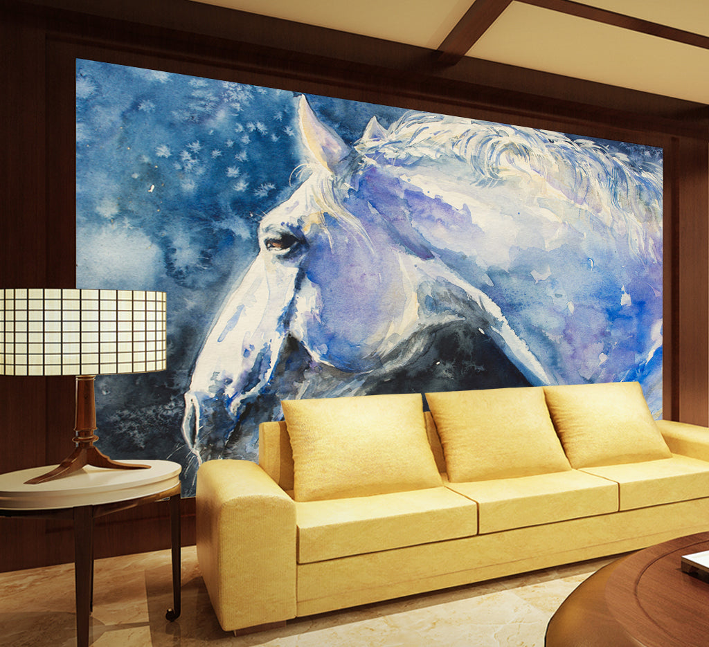3D White Horse WG248 Wall Murals