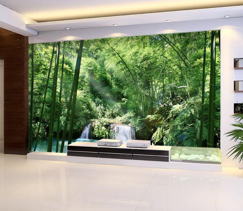 3D Green Forest River Flowing 9 Wallpaper AJ Wallpaper 