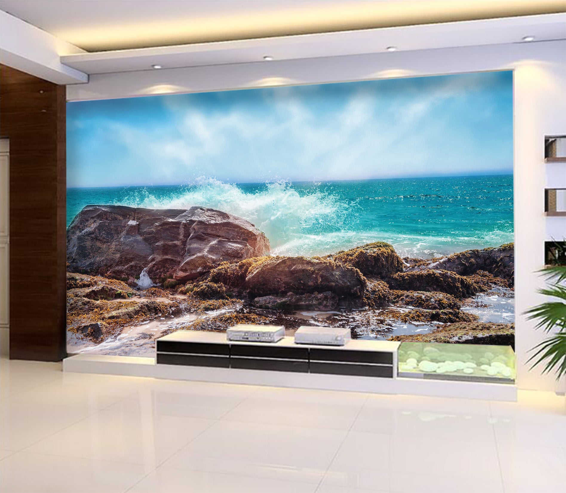 3D Sea Stones 1034 Wall Murals