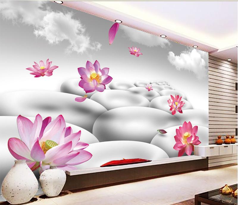 3D Pink Louts Flower 323 Wallpaper AJ Wallpaper 