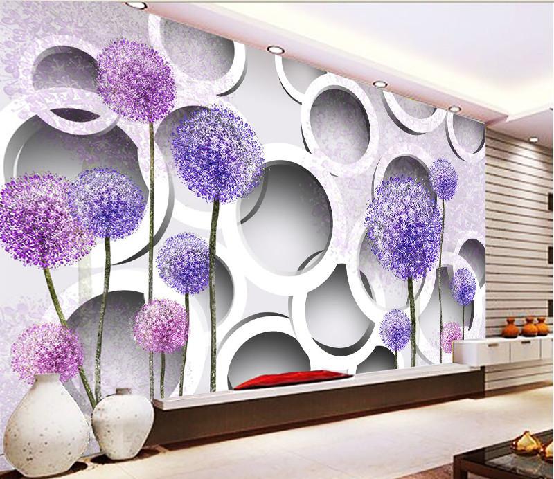 3D Purple Violet Blossoming 023 Wallpaper AJ Wallpaper 