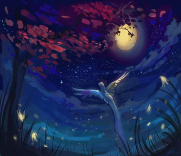 3D Phoenix Tree Moon 73 Wallpaper AJ Wallpaper 