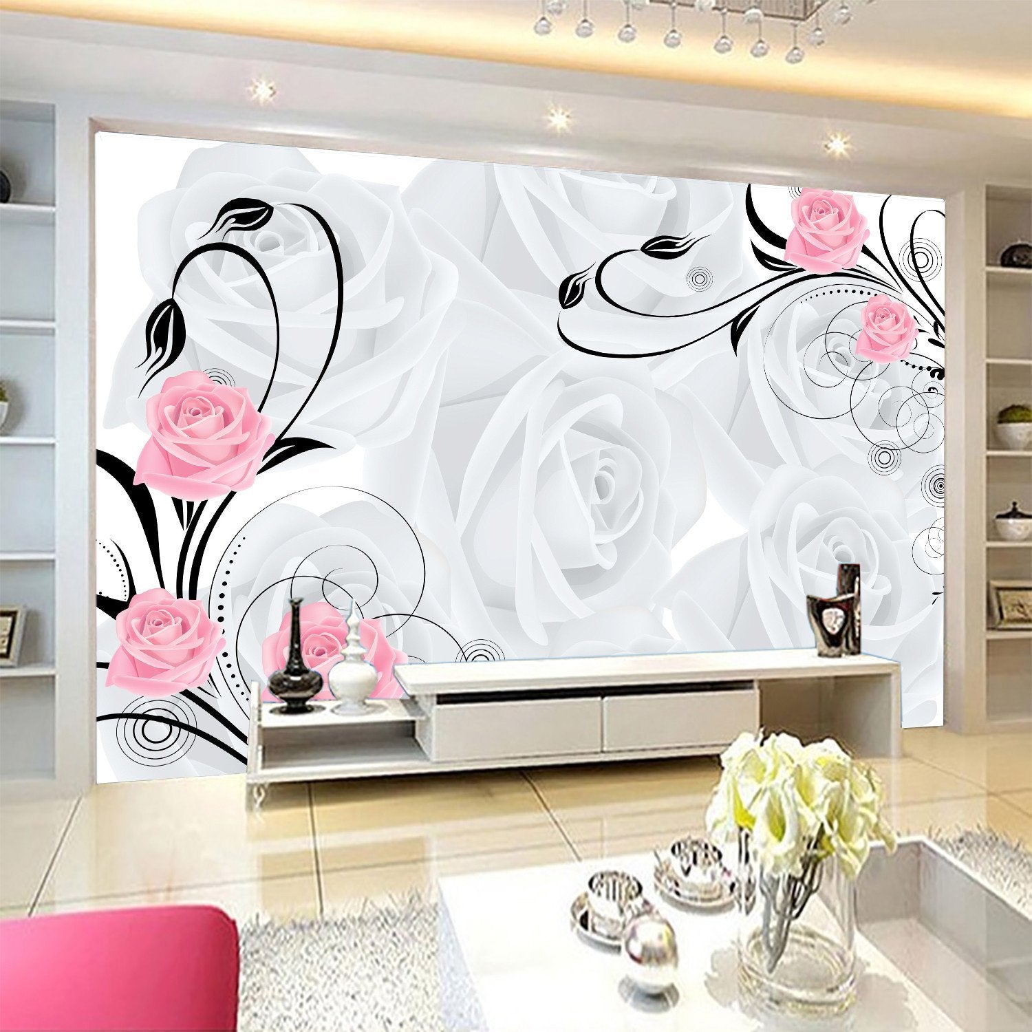 3D Beautiful Pink Rose 3 Wallpaper AJ Wallpapers 