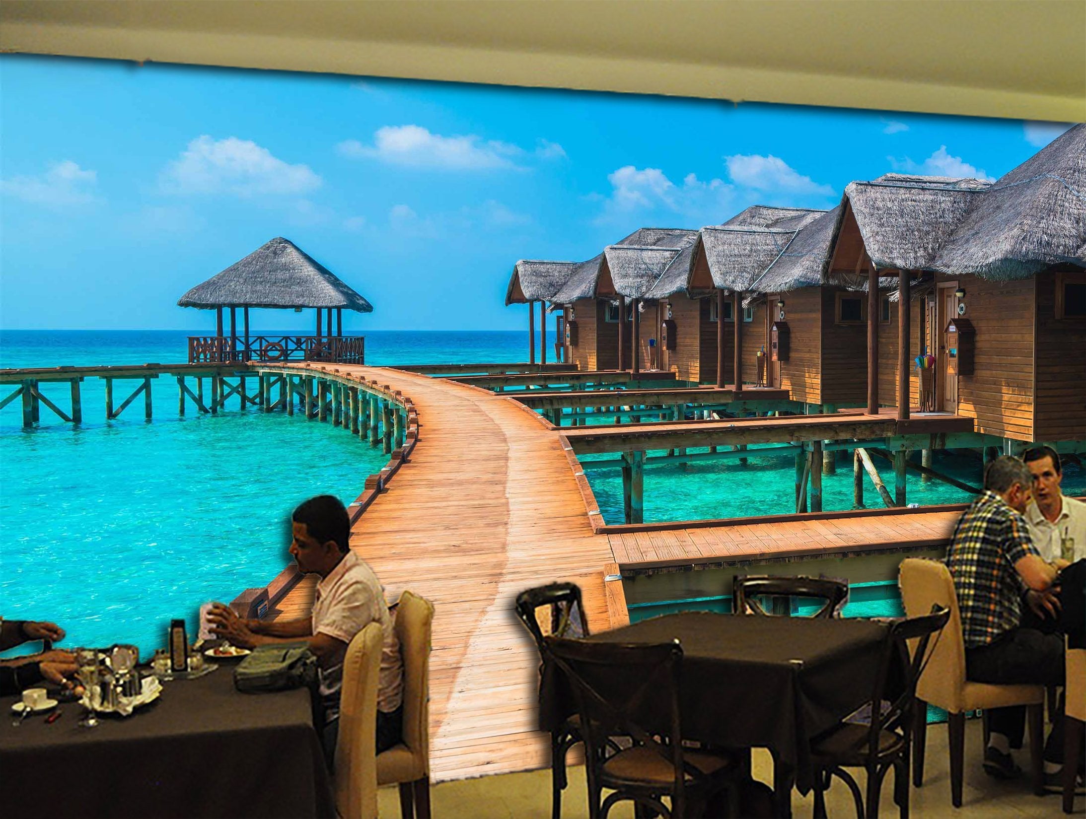 3D Sea View Room 684 Wallpaper AJ Wallpaper 