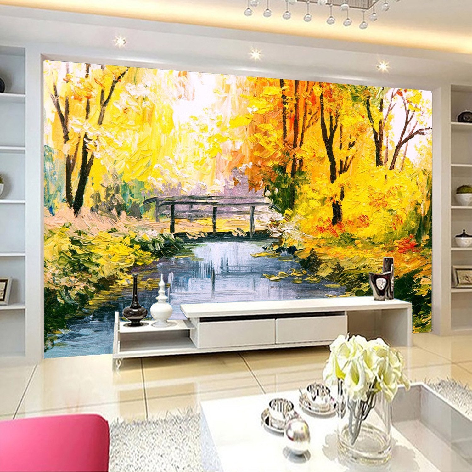 3D Poplar Tree River 287 Wallpaper AJ Wallpaper 