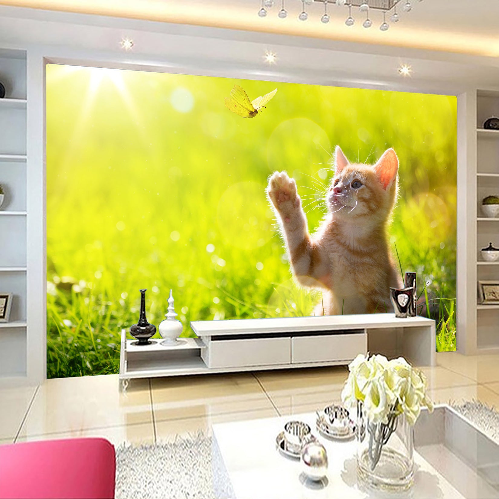 3D Sunny Cat 1068 Wall Murals