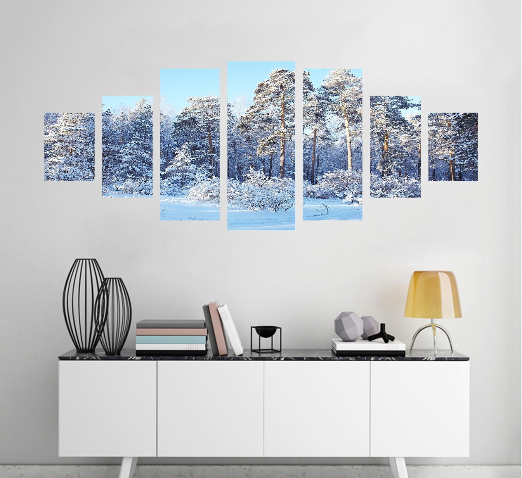3D Snow Tree 139 Unframed Print Wallpaper Wallpaper AJ Wallpaper 