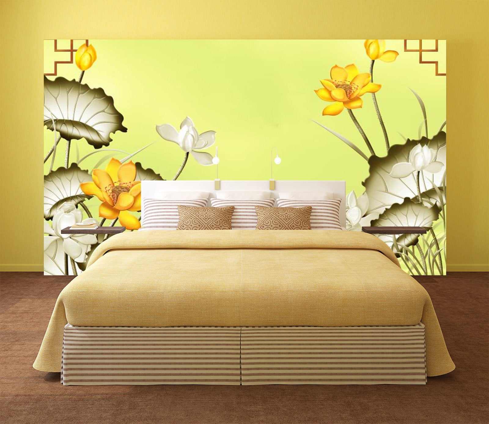 Golden Louts Blossoming Pond 454 Wallpaper AJ Wallpaper 1 