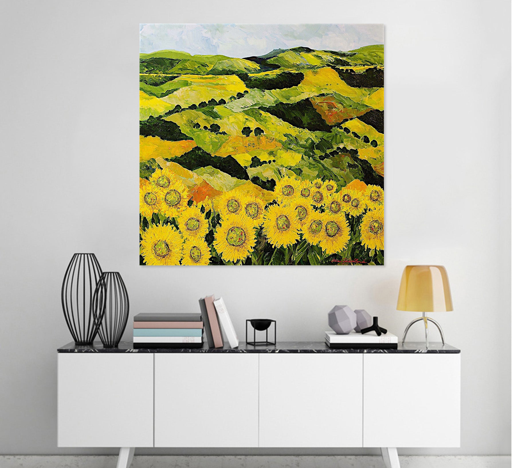 3D Sunflower Valley 184 Allan P. Friedlander Wall Sticker