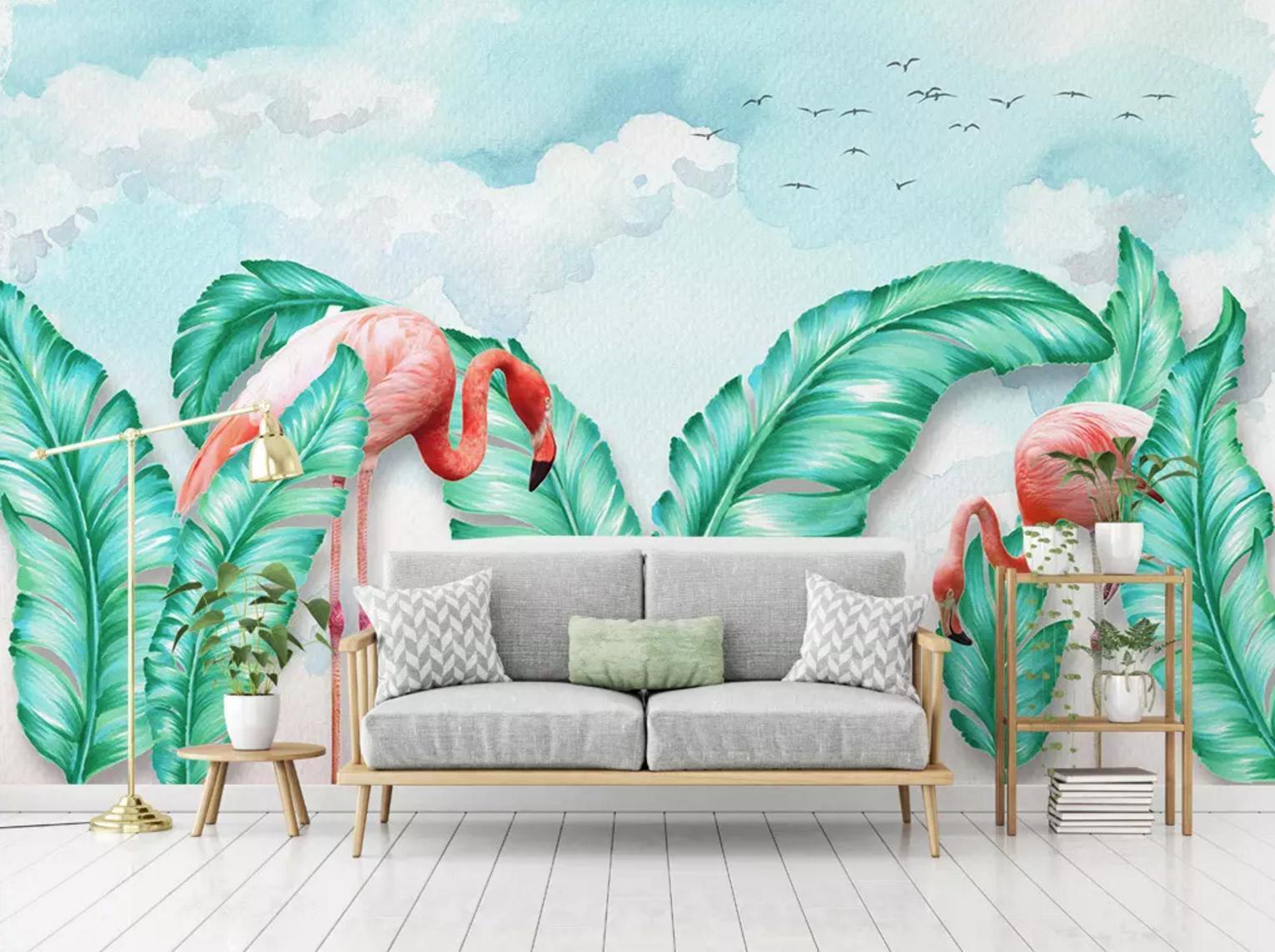 3D Flamingo Foraging 244 Wallpaper AJ Wallpaper 