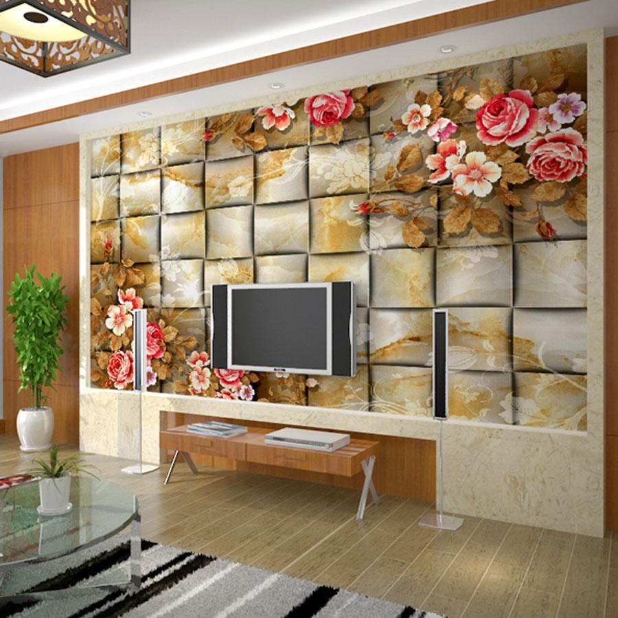 3D Slate Flowers 027 Wallpaper AJ Wallpaper 
