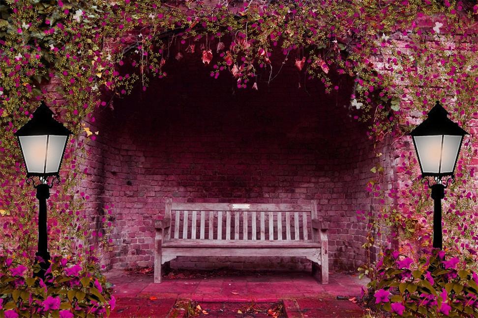 3D Garden Resting Bench 246 Garage Door Mural Wallpaper AJ Wallpaper 
