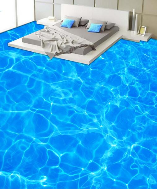 3D Blue Water Floor Mural 475 cm X 475 cm in Heavy duty vinyl Wallpaper AJ Wallpaper 2 