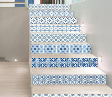 3D Blue Pattern 376 Stair Risers Wallpaper AJ Wallpaper 