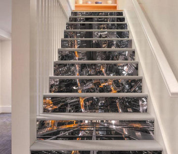 3D Bustling City 327 Stair Risers Wallpaper AJ Wallpaper 
