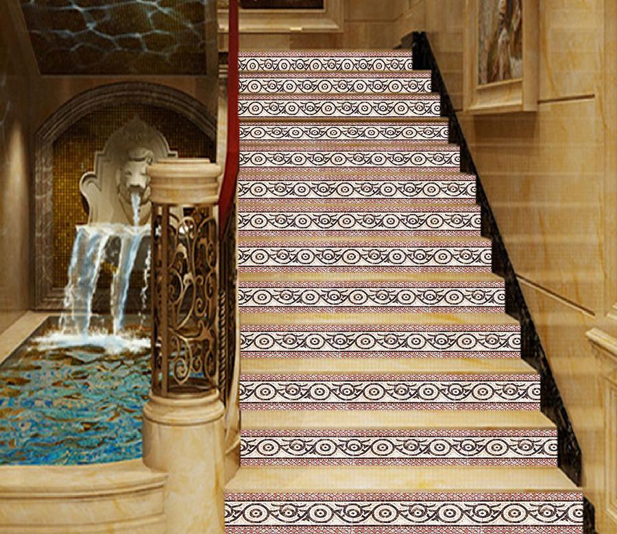 3D Fancy Borders IN Printing 33 Stair Risers Wallpaper AJ Wallpaper 