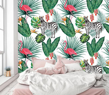 3D Flamingo Zebra 595 Wallpaper AJ Wallpaper 