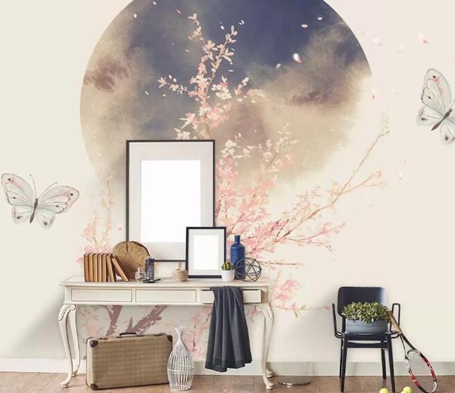 3D Flower Butterfly 069 Wall Murals Wallpaper AJ Wallpaper 2 
