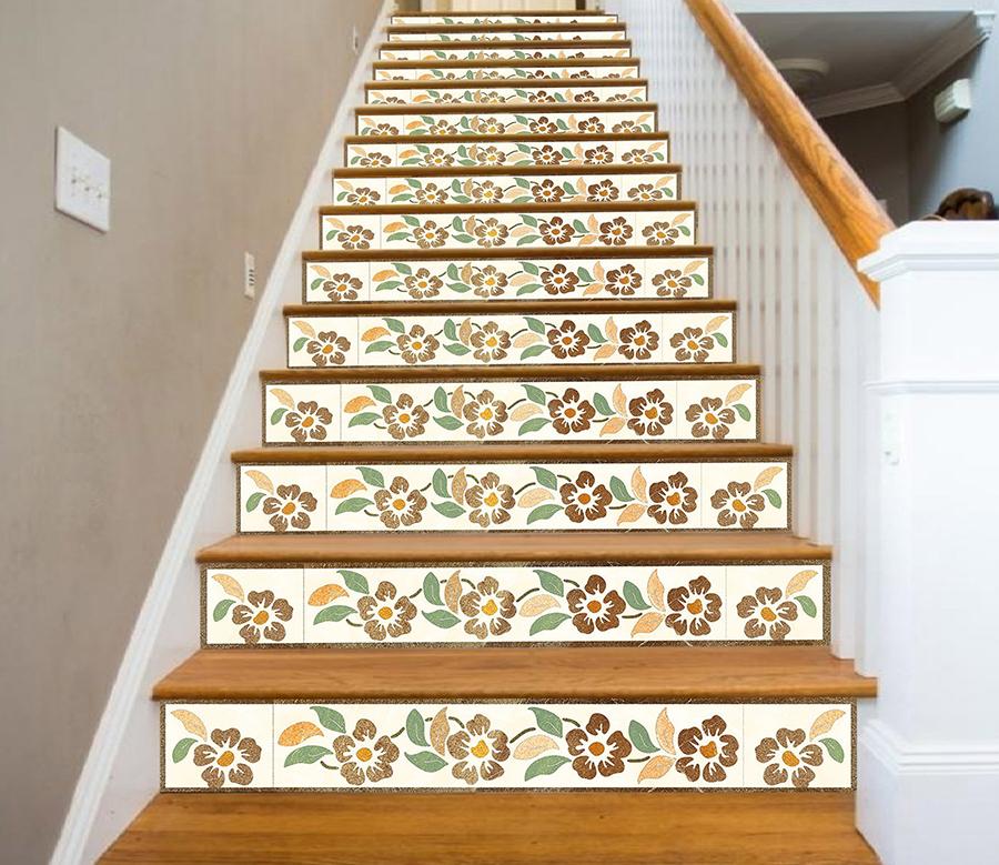 3D Flower Design 653 Stair Risers Wallpaper AJ Wallpaper 