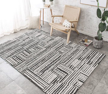 3D Gray Stripe WG155 Non Slip Rug Mat Mat AJ Creativity Home 