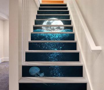 3D Jellyfish 6699 Stair Risers Wallpaper AJ Wallpaper 
