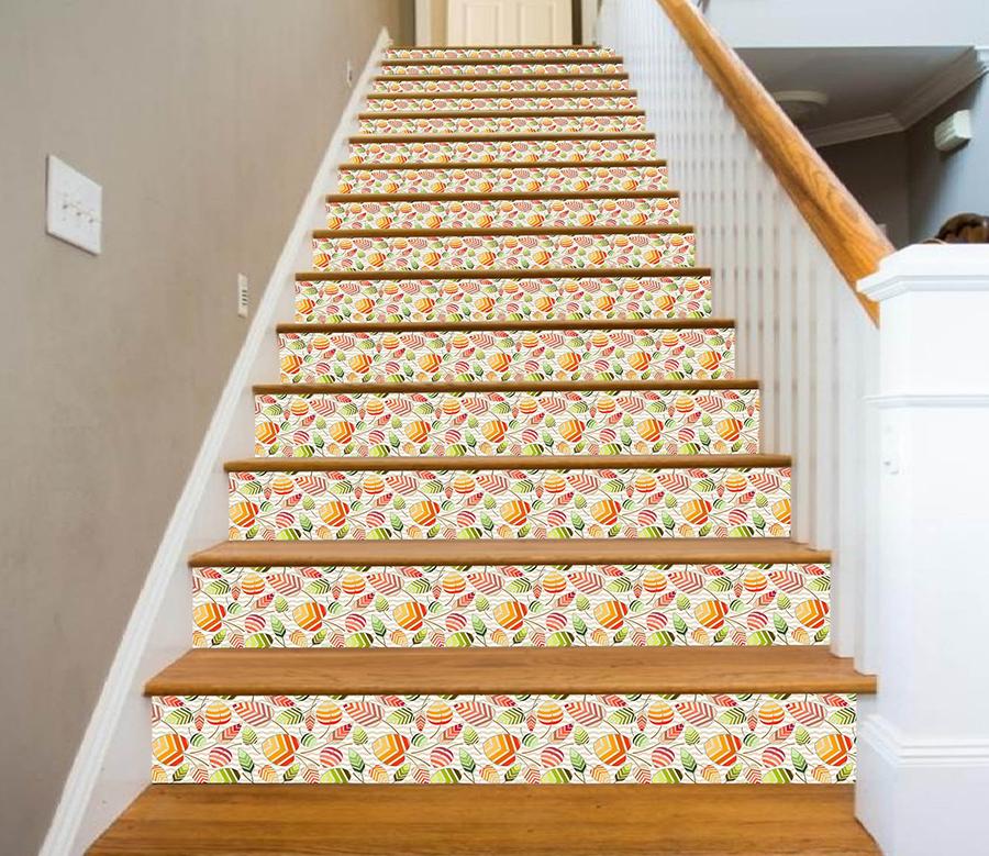 3D Leaves 3465 Stair Risers Wallpaper AJ Wallpaper 