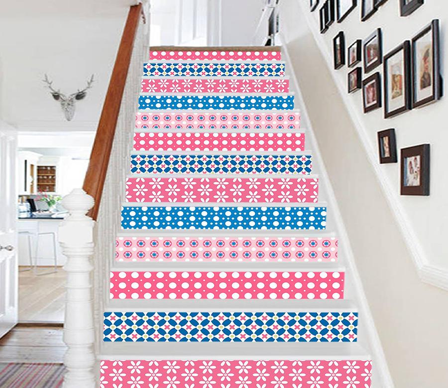 3D Pink Pattern 679 Stair Risers Wallpaper AJ Wallpaper 