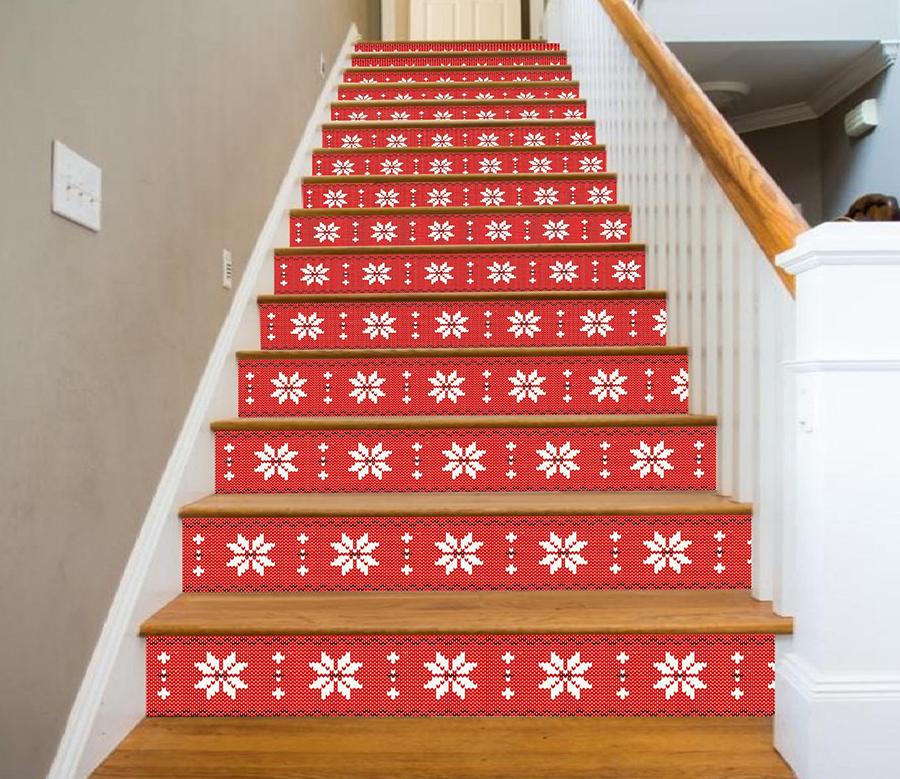 3D Red Pattern 667 Stair Risers Wallpaper AJ Wallpaper 