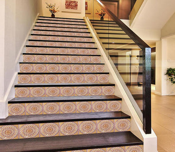 3D Round Flower 662 Stair Risers Wallpaper AJ Wallpaper 