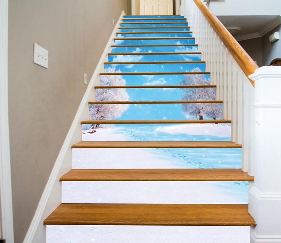 3D Snowfield 522 Stair Risers Wallpaper AJ Wallpaper 