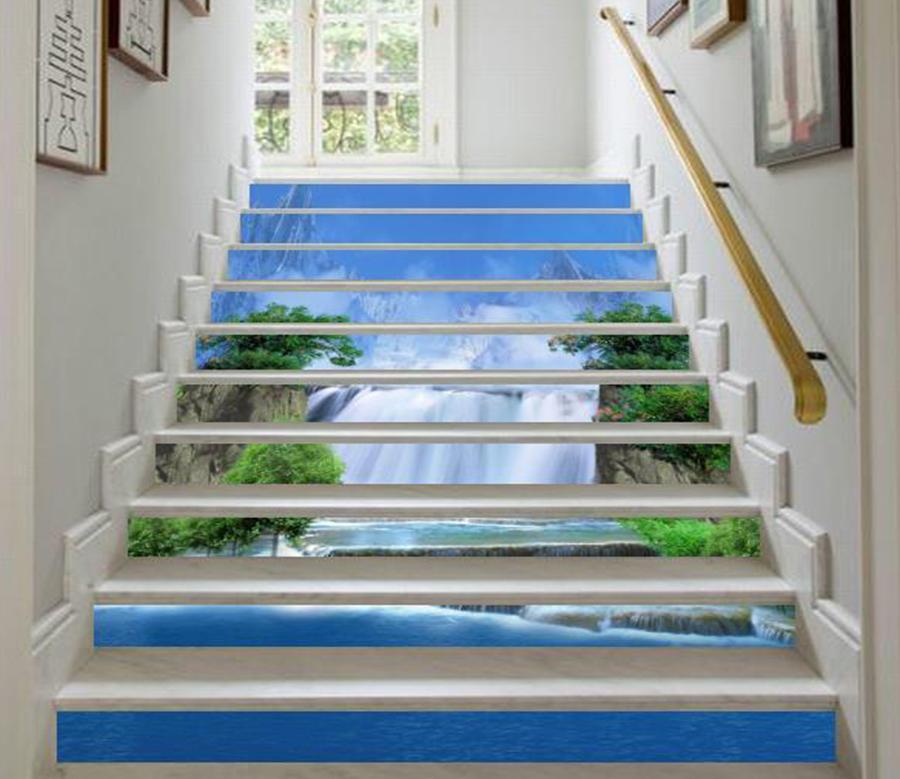 3D Waterfall 2369 Stair Risers Wallpaper AJ Wallpaper 